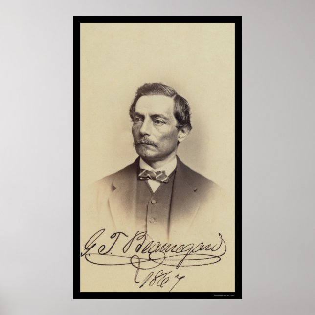 General Beauregard Signed Card 1867 Poster (Front)