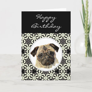 General Birthday Pug, Pet Dog Card