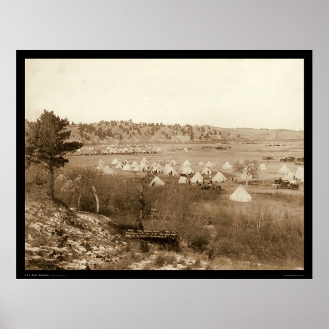General Brook's Camp near Pine Ridge SD 1891 Poster (Front)