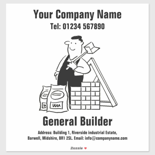 General Builder Advertising & Promotional Sticker (Sheet)