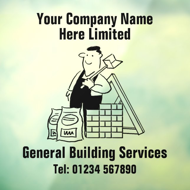 General Builder or Building Services Company Window Cling (Sheet 3)