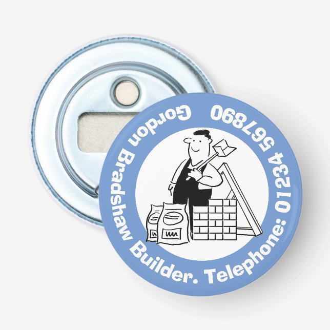 General Builder with Building Materials. Bottle Opener (Front)