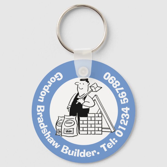 General Builder with Building Materials. Keychain (Front)