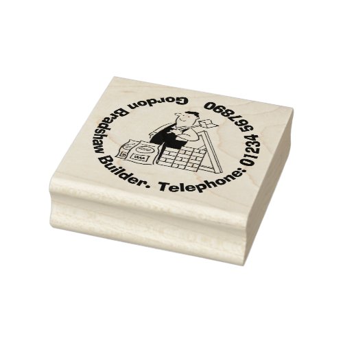 General Builder with Building Materials Rubber Stamp