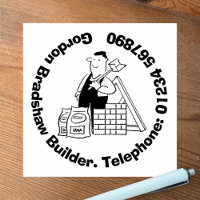 General Builder with Building Materials. Rubber Stamp