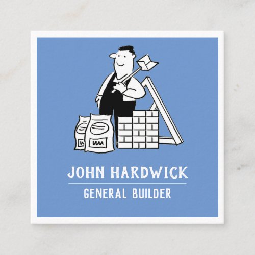 General Builder with Building Materials Square Business Card