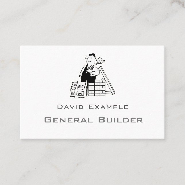 General Builder with Illustration Business Card (Front)