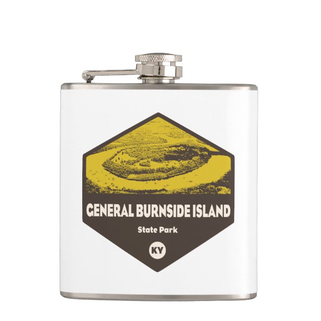 General Burnside Island State Park Kentucky Flask (Front)