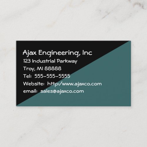 General Business Card in Black and Slate Green