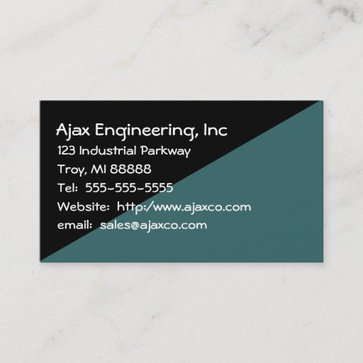Customizable General Business Card in Black and Slate Green