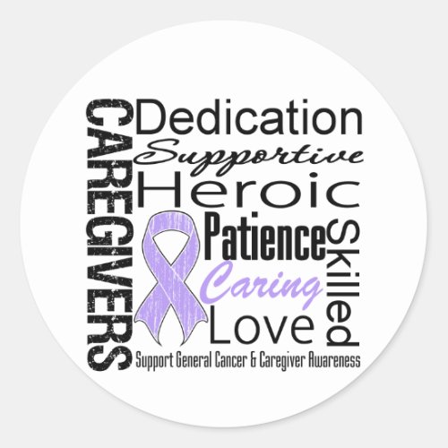 General Cancer Caregivers Collage Classic Round Sticker