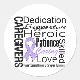 General Cancer Caregivers Collage Classic Round Sticker