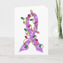 General Cancer Christmas Lights Ribbon Holiday Card