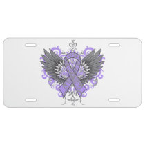 General Cancer Cool Awareness Wings License Plate