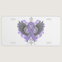 General Cancer Cool Awareness Wings License Plate