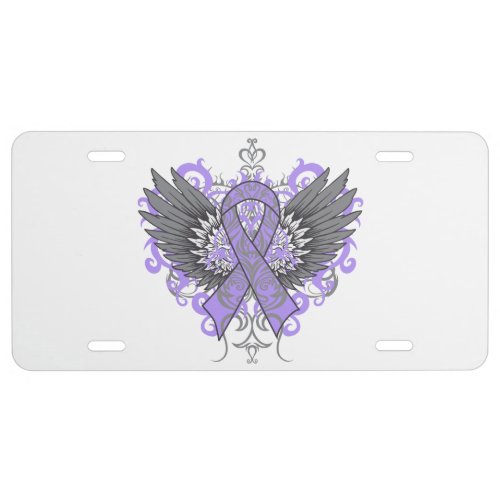 General Cancer Cool Awareness Wings License Plate