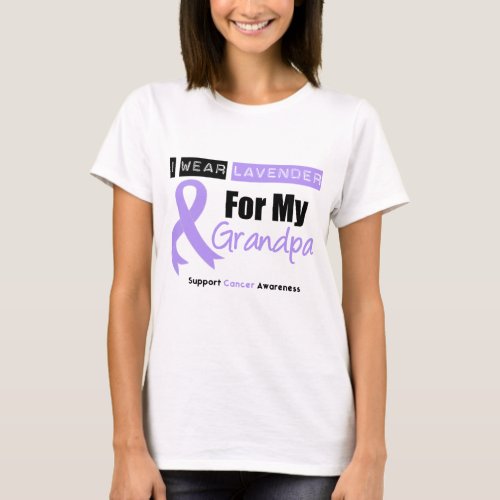 General Cancer I Wear Lavender For My Grandpa T_Shirt