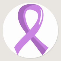 General Cancer Lavender Ribbon 3 Classic Round Sticker