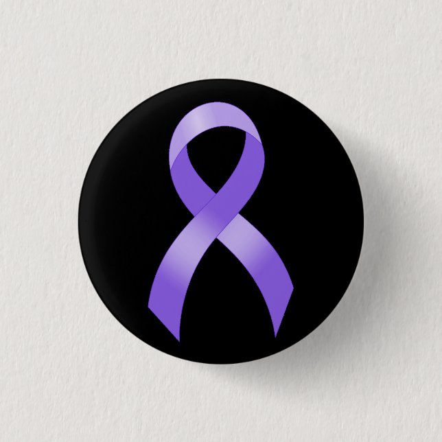 General Cancer - Lavender Ribbon Pinback Button (Front)