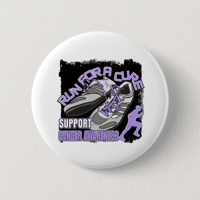 General Cancer - Men Run For A Cure Button (Front)