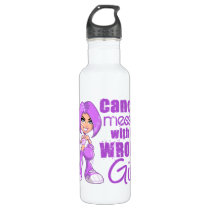 General Cancer Messed With Wrong Girl Stainless Steel Water Bottle