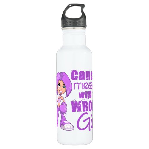 General Cancer Messed With Wrong Girl Stainless Steel Water Bottle