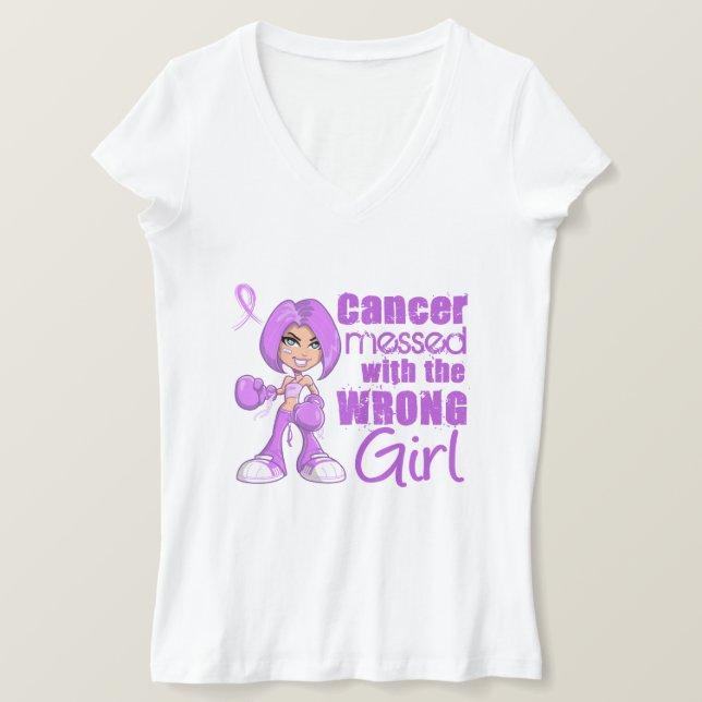 General Cancer Messed With Wrong Girl T-Shirt (Design Front)
