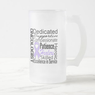 General Cancer Oncologist Collage Frosted Glass Beer Mug