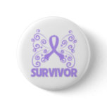 General Cancer Survivor Butterfly Button