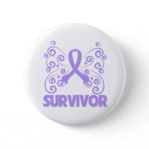 General Cancer Survivor Butterfly Button