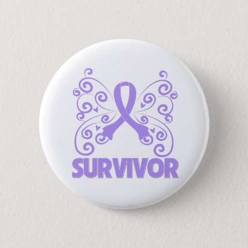 General Cancer Survivor Butterfly Button