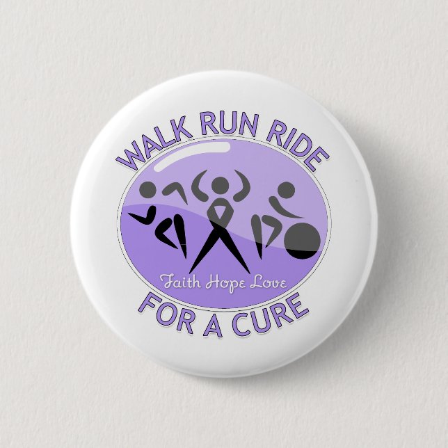 General Cancer Walk Run Ride For A Cure Pinback Button (Front)