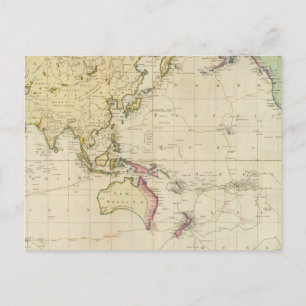 General chart historical map postcard