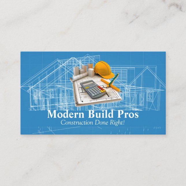 General Contractor | Blueprints | Engineer Business Card (Front)