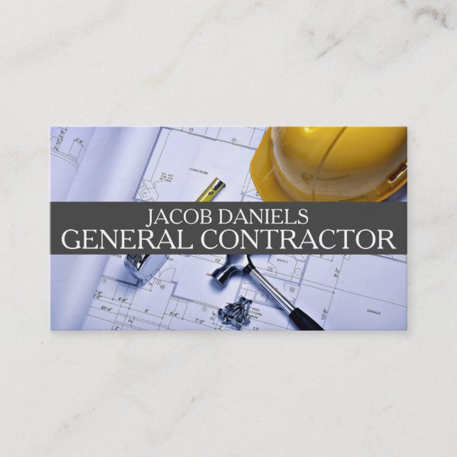 General Contractor Builder Construction Business Business Card (Front)