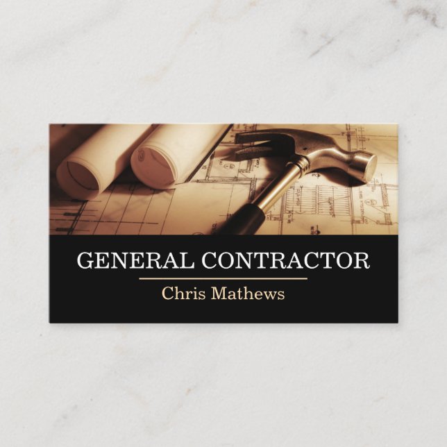 General Contractor Builder Construction Business C Business Card (Front)