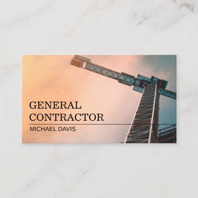 General Contractor Builder Manager Construction Bu Business Card (Front)