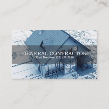 General Contractor Builder Manager Construction Business Card by imageO at Zazzle