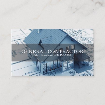 General Contractor Builder Manager Construction Business Card