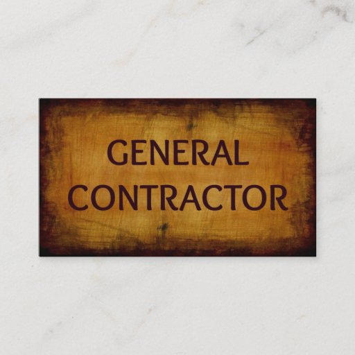 Customizable General Contractor Business Card