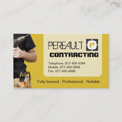 Customizable GENERAL CONTRACTOR BUSINESS CARD