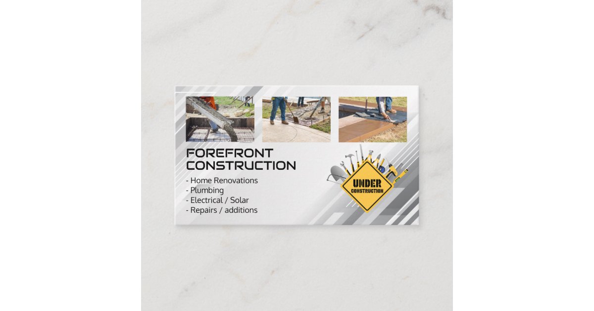 General Contractor | Construction | Blue Collar Business Card | Zazzle