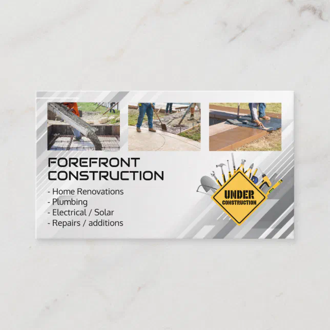General Contractor | Construction | Blue Collar Business Card | Zazzle