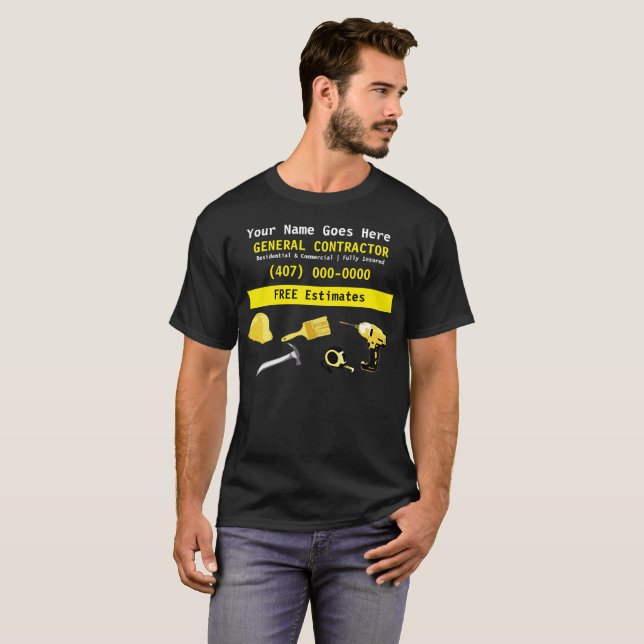 General Contractor HandyMan Do It All Template T-Shirt (Front Full)
