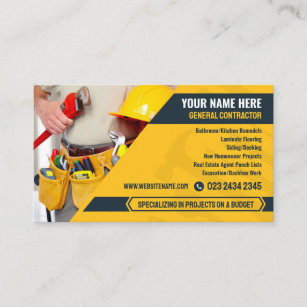 General Contractor, Handyman service, Construction Business Card
