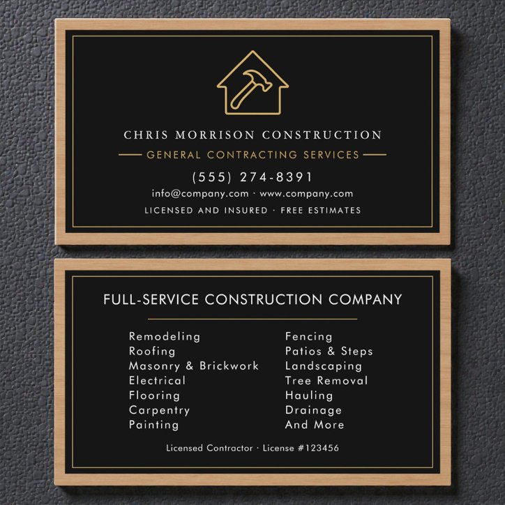 General Contractor Modern Business Card