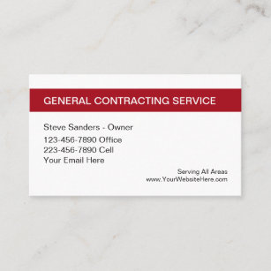 General Contractor Service Business Card