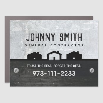 General Contractor Slogans Business Cards Car Magnet by MsRenny at Zazzle