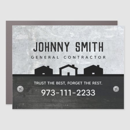 General Contractor Slogans Business Cards Car Magnet