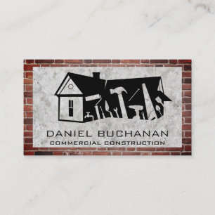 General Contractor Tools   Concrete   Brick Wall Business Card